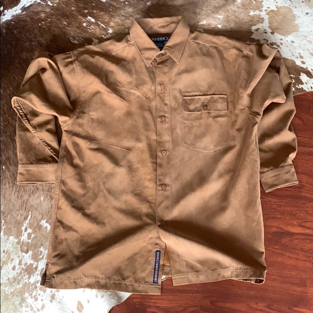 Men’s brown  long sleeve button down
